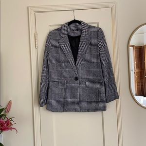 Flannel Wool Plaid Blazer